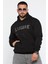 Erkek Kapüşonlu Nakışlı Şardonlu Üç Iplik Sweatshirt 1