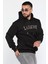 Erkek Kapüşonlu Nakışlı Şardonlu Üç Iplik Sweatshirt 2