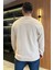 Erkek Bisiklet Yaka Kabartma Desen Yazılı Sweatshirt 3