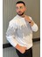 Erkek Bisiklet Yaka Baskılı Sweatshirt 1