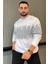 Erkek Bisiklet Yaka Baskılı Sweatshirt 2