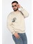 Bisiklet Yaka Üç Iplik Şardonlu Baskılı Erkek Sweatshirt 1