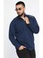 Yarım Fermuarlı Baskılı Double Face Erkek Sweatshirt 1