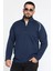 Yarım Fermuarlı Baskılı Double Face Erkek Sweatshirt 2
