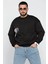 Bisiklet Yaka Üç Iplik Şardonlu Baskılı Erkek Sweatshirt 2
