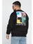 Bisiklet Yaka Üç Iplik Şardonlu Baskılı Erkek Sweatshirt 3