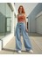 Kadın Pamuk Wide Leg Baggy Jeans 2