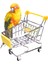 Sarı Stil Yeni Renkli Komik Mini Süpermarket Alışveriş Arabası Trolley Pet Kuş Papağan Hamster Oyuncak Temizlik Arabası Kuş Alışveriş Arabası (Yurt Dışından) 1