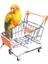 Sarı Stil Yeni Renkli Komik Mini Süpermarket Alışveriş Arabası Trolley Pet Kuş Papağan Hamster Oyuncak Temizlik Arabası Kuş Alışveriş Arabası (Yurt Dışından) 2