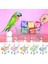 Sarı Stil Yeni Renkli Komik Mini Süpermarket Alışveriş Arabası Trolley Pet Kuş Papağan Hamster Oyuncak Temizlik Arabası Kuş Alışveriş Arabası (Yurt Dışından) 3