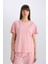 Pijama Takımı Regular Fit Bisiklet Yaka Kısa Kollu Üst Beli Lastikli Uzun Altı-Fall in Love E5820AX25SP 3
