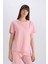 Pijama Takımı Regular Fit Bisiklet Yaka Kısa Kollu Üst Beli Lastikli Uzun Altı-Fall in Love E5820AX25SP 4