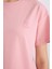Pijama Takımı Regular Fit Bisiklet Yaka Kısa Kollu Üst Beli Lastikli Uzun Altı-Fall in Love E5820AX25SP 5