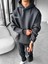 Erkek Oversize Paradise Baskılı Hoodie Antrasit 3