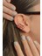 Pembe Taşlı Sıkıştırmalı Kıkırdak Küpe Earcuff 3