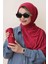Bordo Renk Likralı Viskon Penye Şal Lycra Scarf 3