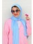 Bebe Mavi Renk Likralı Viskon Penye Şal Lycra Scarf 1