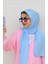 Bebe Mavi Renk Likralı Viskon Penye Şal Lycra Scarf 4