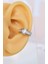 Gümüş Renkli Baget Taşlı Earcuff Sıkıştırmalı Kıkırdak Küpesi 1