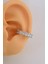 Taşlı Earcuff Gümüş Renk Sıkıştırmalı Kıkırdak Küpesi 2