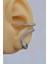 Yeşil Gözlü Yılan Earcuff Sıkıştımalı Kıkırdak Küpesi Gümüş Renk 1