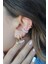 İncili Taç Model Sıkıştırma Kıkırdak Küpe Earcuff 2