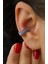 Renkli Zirkon Taşlı Earcuff Sıkıştırmalı Kıkırdak Küpesi Gümüş Renk 1