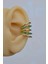 Zümrüt Yeşili Taşlı Çoklu Earcuff Sıkıştırmalı Kıkırdak Küpesi Gold 1