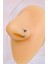 316 L Çelik Smiley Hızma Burun Piercingi Hologram Renk Taşlı 1
