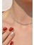 Gümüş Renk Zirkon Taşlı Su Yolu Choker Kolye 2 mm 4