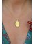 Oval Nazar Dualı Kolye Gold Plaka Nazar Kolye 1