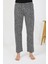 Kadın Penye Leopar Desenli Tek Alt Pijama 27536 Gri 4
