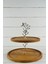 2 Katlı 25/30 Cm Gümüş Bahar Ahşap Kek Sunum Standı, Servis Sunum Tabağı, Ikramlık 1