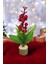 Yapay Çiçek Yılbaşı Çiçeği Kokinalı Kütük Saksılı Dekoratif Süs 20 cm 1