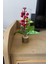 Yapay Çiçek Yılbaşı Çiçeği Kokinalı Kütük Saksılı Dekoratif Süs 20 cm 4