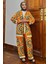 Desenli Bluz Kimono Pantol Tesettür Visk Ikili Takım 1