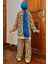Desenli Bluz Kimono Pantol Tesettür Visk Ikili Takım 3