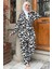 Desenli Kimono Pantol Bluz Tesettür Üçlü Takım 2