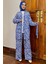Kimono Pantol Bluz Desenli Tesettür Üçlü Takım 1