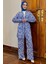 Kimono Pantol Bluz Desenli Tesettür Üçlü Takım 3
