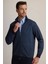 Erkek Lacivert Desenli Fermuarlı Sweatshirt 3