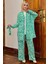 Kimono Pantol Bluz Desenli Tesettür Üçlü Takım 2