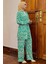 Kimono Pantol Bluz Desenli Tesettür Üçlü Takım 3