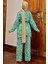 Kimono Pantol Bluz Desenli Tesettür Üçlü Takım 4