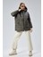 Kadın Oversize Model Kapüşonlu Şişme Mont - Haki 3
