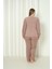 Fawn 3500 Peluş Welsoft Polar Kışlık Nakışlı Büyük Beden Kadın Pijama Takımı 3