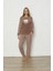Fawn 3312 Peluş Welsoft Polar Kışlık Yumoş Uyuyan Ayılı Kadın Pijama Takımı 1