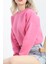 Bisiklet Yaka 3 Iplik Crop Sweat Pembe - 20968.1878. 5