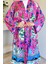 Desenli Tesettür Visk Kimono Ikili Takım 3