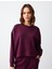 Sumak Rahat Kesim Bisiklet Yaka Uzun Kollu Örme Sweatshirt 1